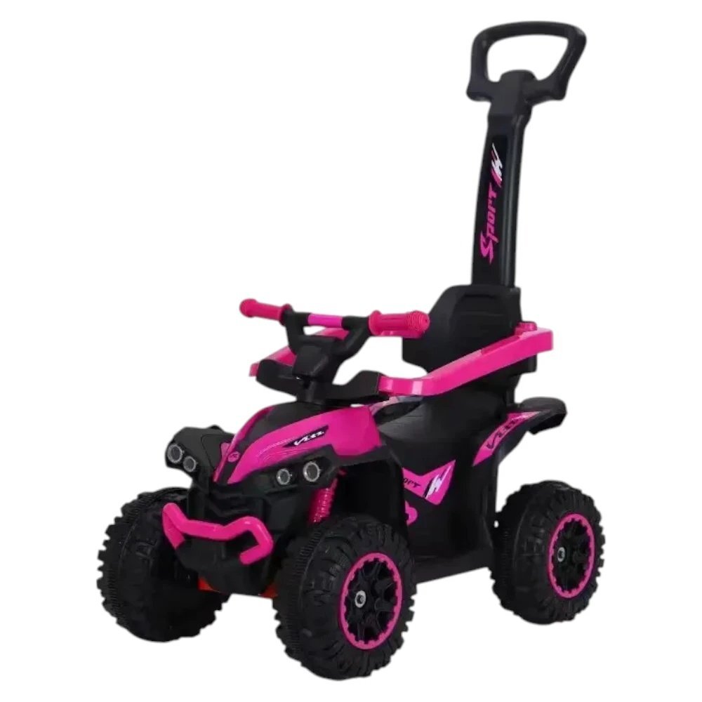 Novokids ATV pentru copii Little Beast Roz cu melodii si lumini maner de impins detasabil fara pedale greutate admisa 25 kg
