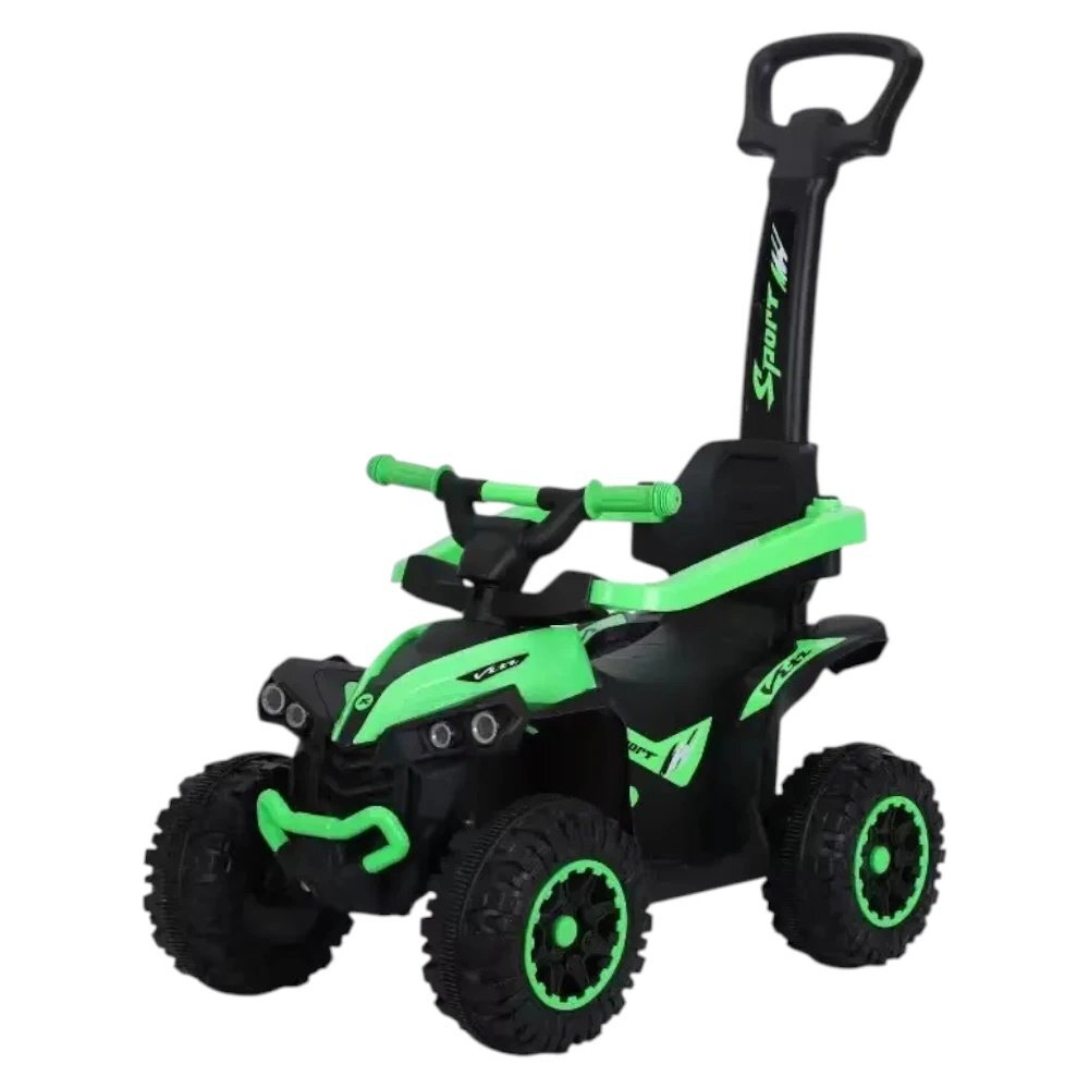 Novokids ATV pentru copii Little Beast Verde cu melodii si lumini maner de impins detasabil fara pedale greutate admisa 25 kg
