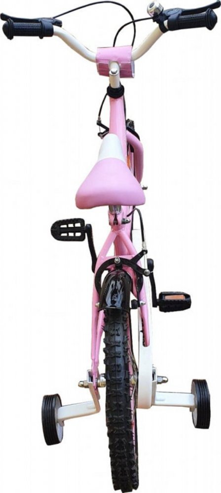 Novokids Bicicleta pentru copii Crystal Bike Roz Roti 16 inch Maxim 35 kg Cadru din otel Roti ajutatoare Ghidon si sa reglabile pe inaltime