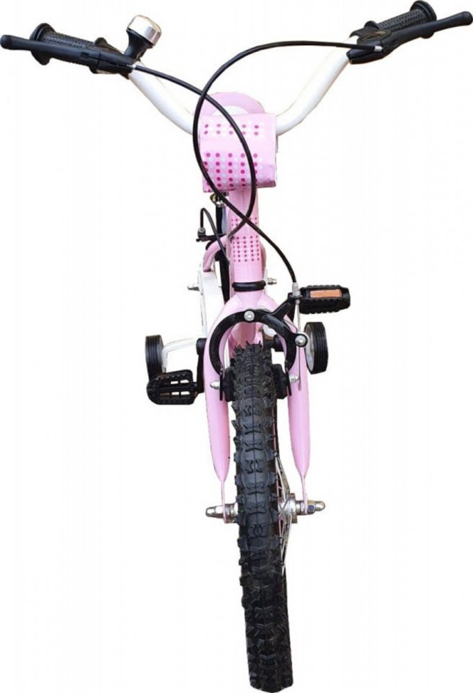 Novokids Bicicleta pentru copii Crystal Bike Roz Roti 16 inch Maxim 35 kg Cadru din otel Roti ajutatoare Ghidon si sa reglabile pe inaltime