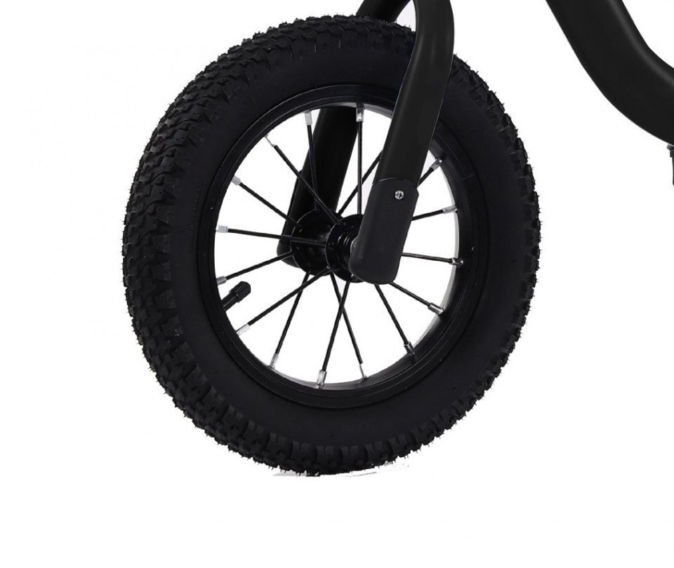 Novokids Bicicleta pentru copii SplendOr Balance Bike 120 Negru pedagogica fara pedale cu Roti gonflabile din cauciuc de 12 inch 1-5 ani Maxim 30 kg Cadru otel Ghidon si sa reglabile pe inaltime