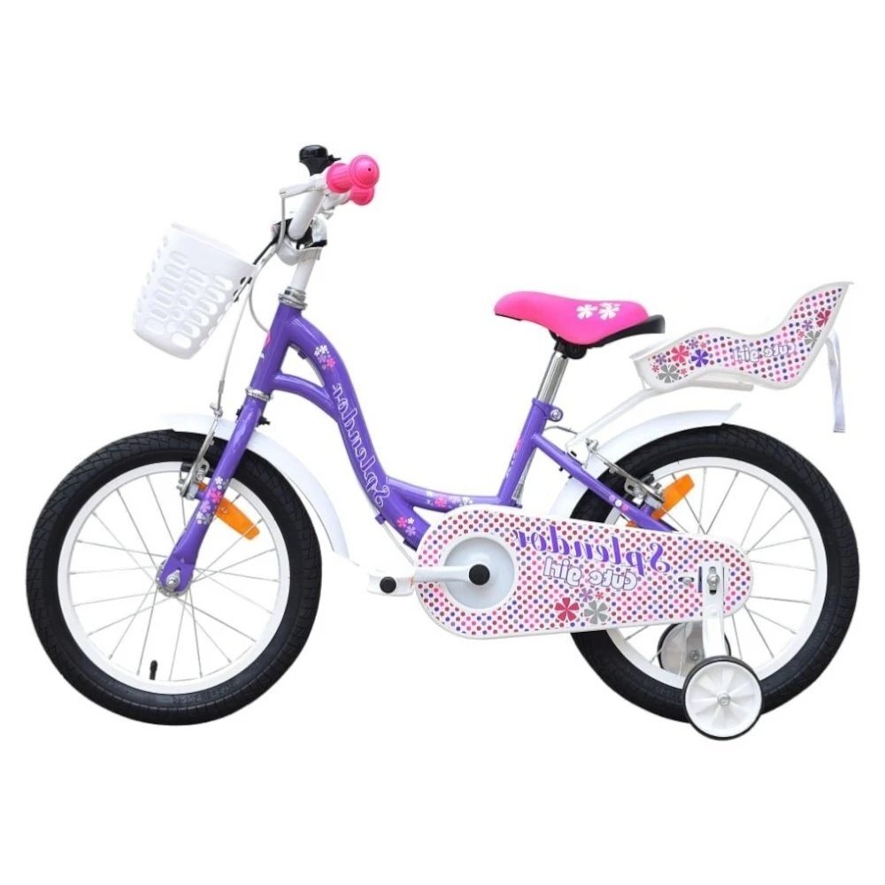 Novokids Bicicleta pentru copii SplendOr Boom PRO Edition Mov Cu cosulet pentru copii Roti 12 inch Greutate admisa 50 kg Cadru din otel Roti ajutatoare detasabile Ghidon reglabil pe inaltime