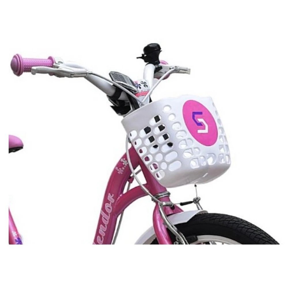 Novokids Bicicleta pentru copii SplendOr Boom PRO Edition Roz Cosulet pentru papusi Roti 16 inch Greutate admisa 50 kg Cadru din otel Roti ajutatoare detasabile Ghidon reglabil pe inaltime