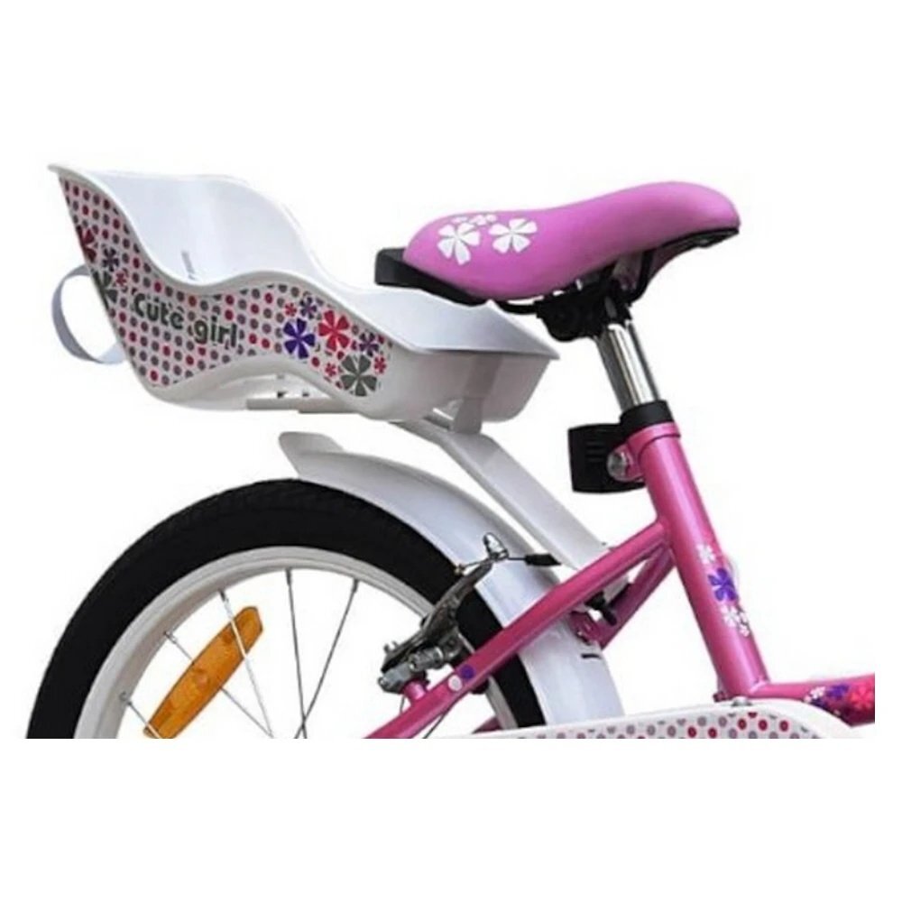 Novokids Bicicleta pentru copii SplendOr Boom PRO Edition Roz Cosulet pentru papusi Roti 16 inch Greutate admisa 50 kg Cadru din otel Roti ajutatoare detasabile Ghidon reglabil pe inaltime