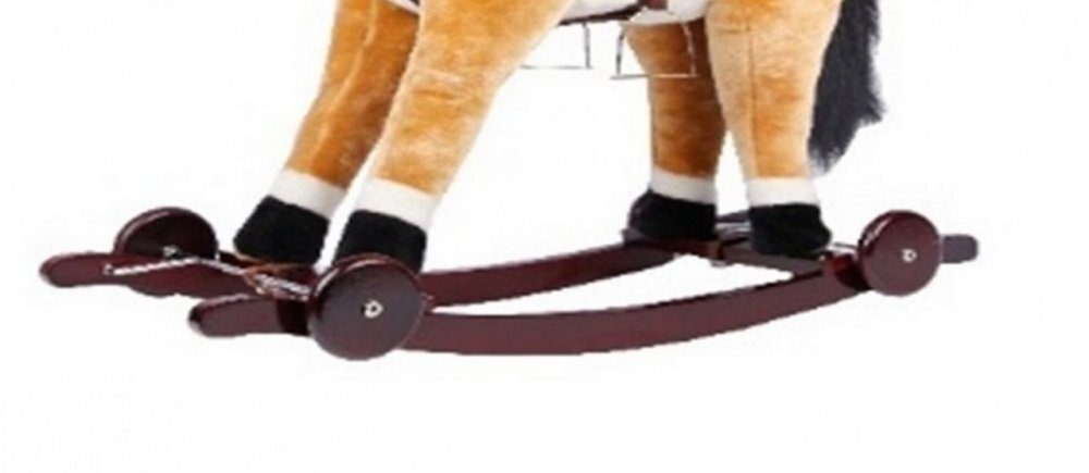 Novokids Calut balansoar pentru copii Rocking Horse XXL CremAlb din plus cu roti platforma detasabila functie trotineta fara pedale dimensiuni 85x37x77 cm greutate suportata 50 kg