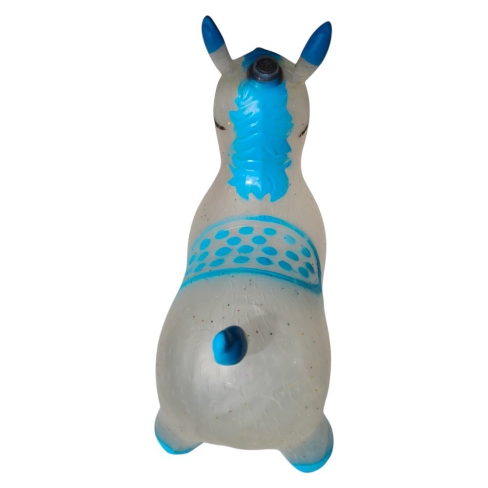 Novokids Calut de sarit gonflabil Jumping Donkey cu sunete si lumini 55x50x25 cm albastrugri