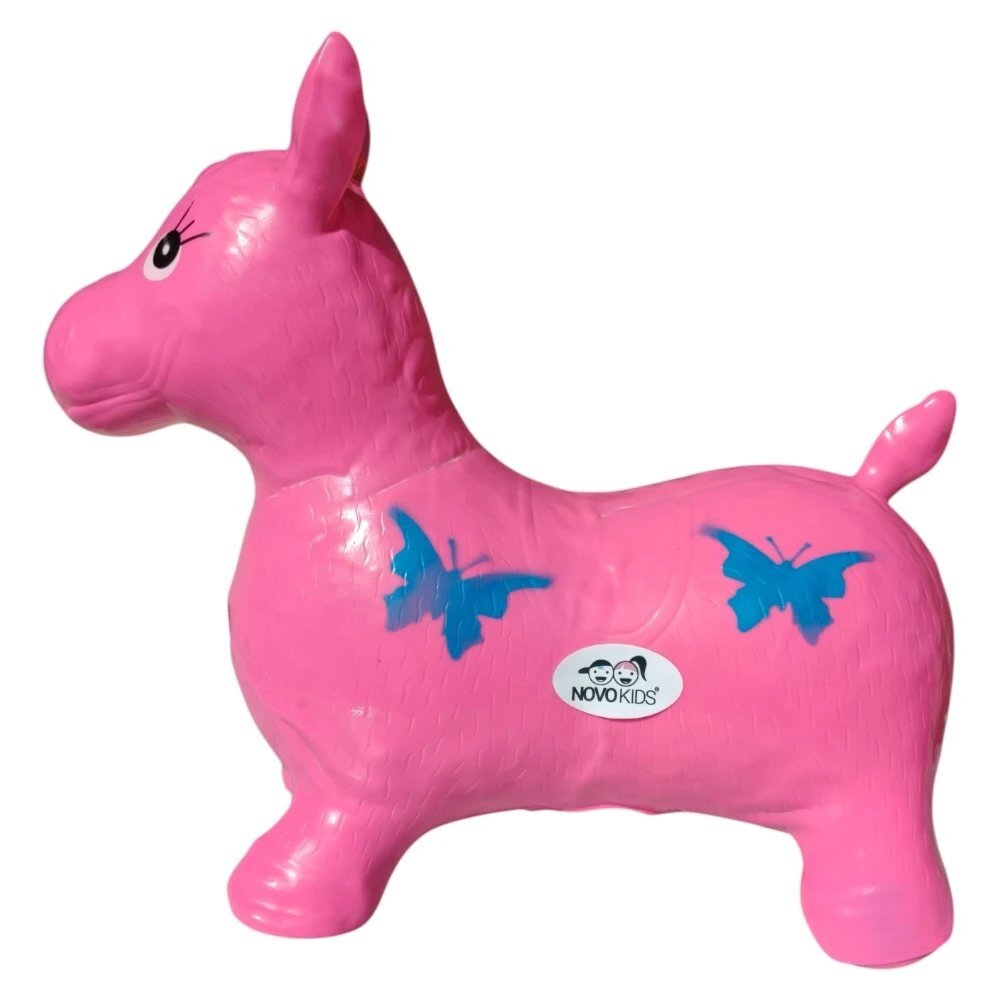 Novokids Calut de sarit gonflabil Jumping Donkey cu sunete si lumini 55x50x25 cm roz