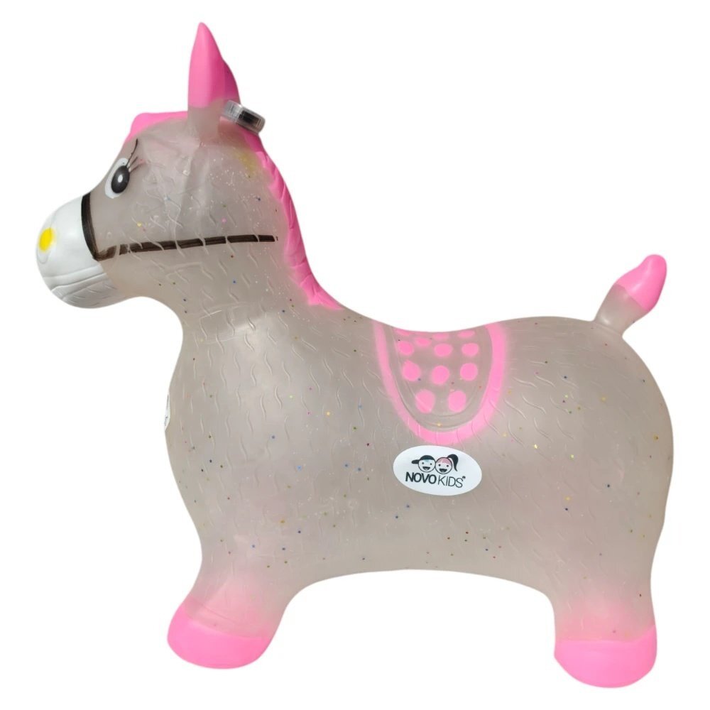 Novokids Calut de sarit gonflabil Jumping Donkey cu sunete si lumini 55x50x25 cm rozgri