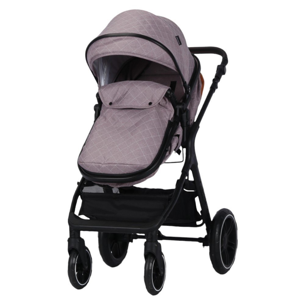 Novokids Carucior pentru copii X1000 series Beige 3 in 1 reversibil cu geanta bebe cadru aluminiu amortizoare roti din cauciuc landou scoica auto spatar reglabil 3 trepte plasa insecte