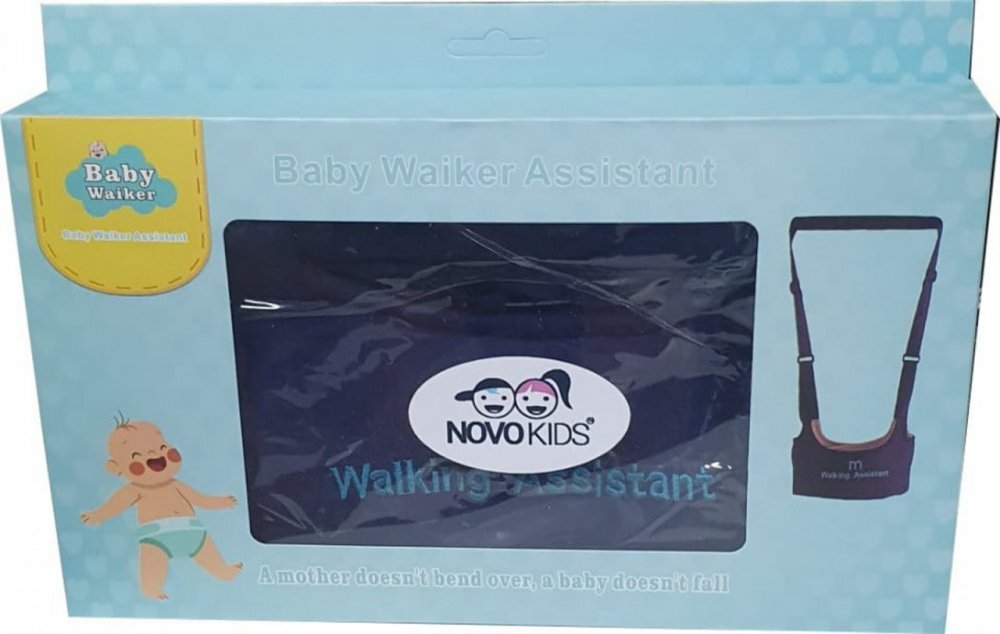 Novokids Ham pentru copii First Walking Assistant Bleumarin cu Maner confortabil Intaritura Material moale Greutate admisa 15 kg Lavabil