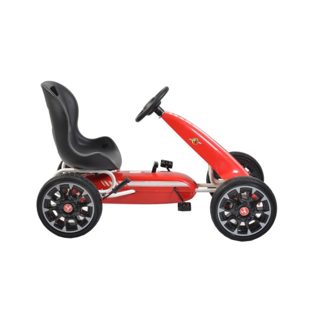 Novokids Kart cu pedale pentru copii Chrysler Kart Pro Rosu roti din cauciuc EVA 5-8 ani structura metalica frana de mana functie FreeWheel mers cu spatele