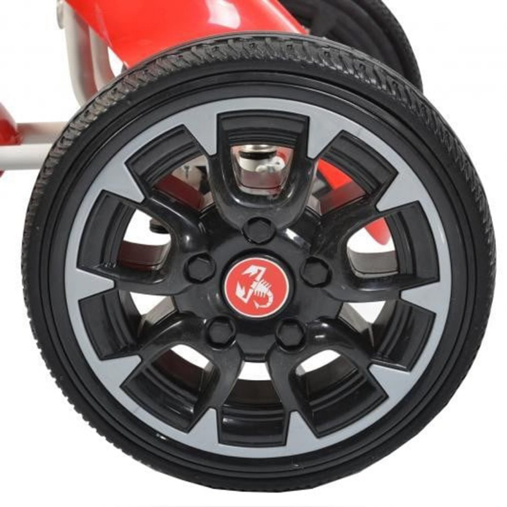 Novokids Kart cu pedale pentru copii Chrysler Kart Pro Rosu roti din cauciuc EVA 5-8 ani structura metalica frana de mana functie FreeWheel mers cu spatele