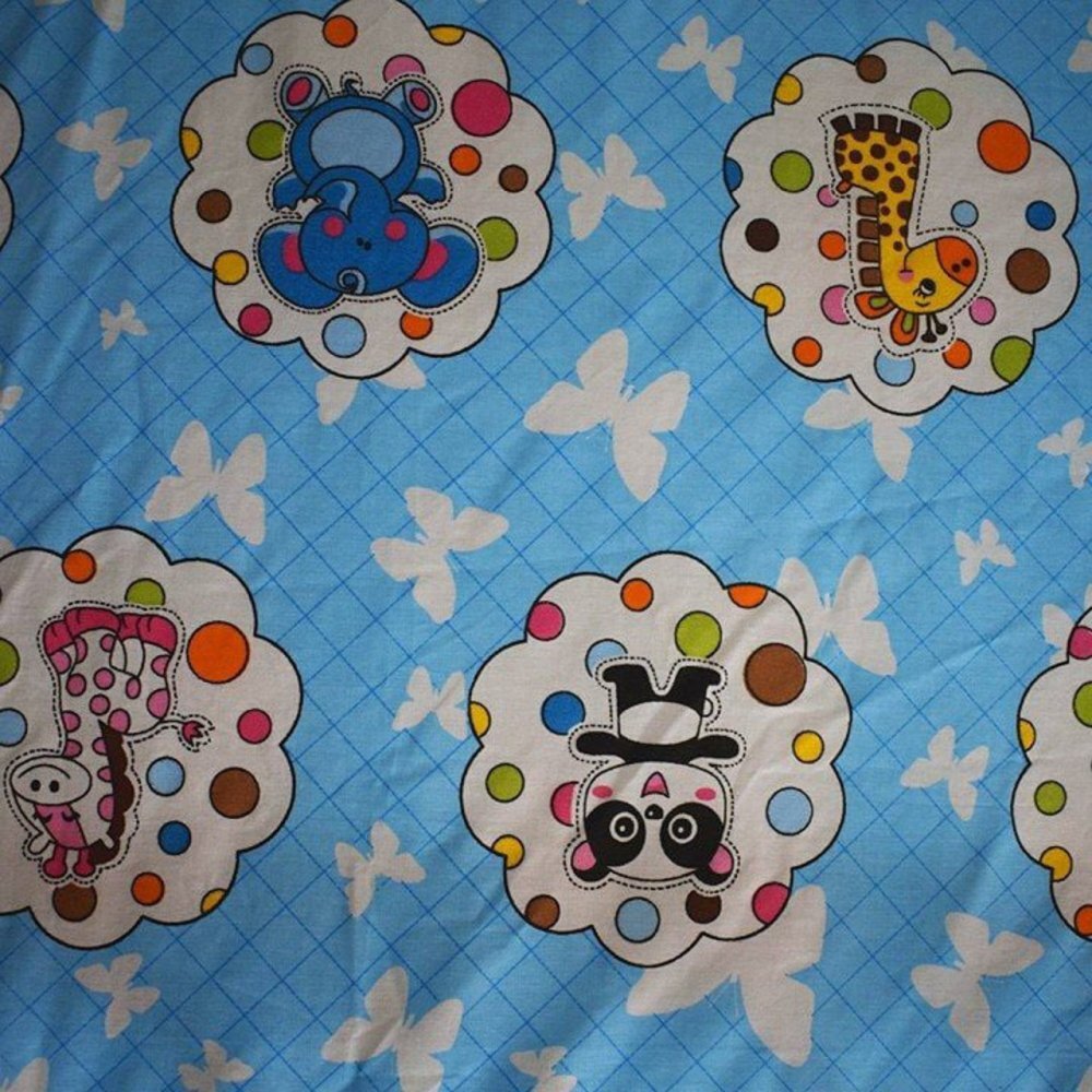 Novokids Lenjerie pentru copii Animalute Albastru din bumbac cu 3 piese