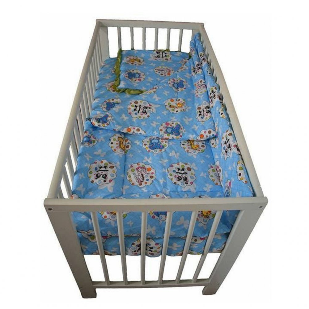 Novokids Lenjerie pentru copii Animalute Albastru din bumbac cu 3 piese