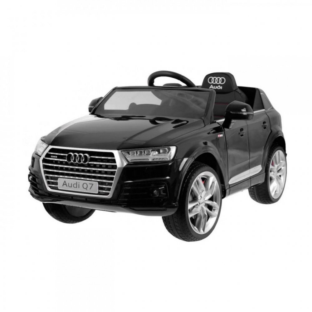 Novokids Masinuta electrica pentru copii Audi Q7 Negru Roti din Cauciuc EVA Greutate admisa 30 kg Usi cu deschidere 2 Viteze Lungime 121 cm 2 motoare control parental