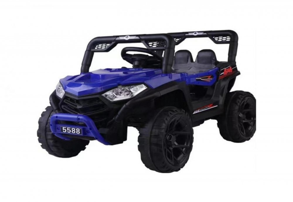Novokids Masinuta electrica pentru copii Buggy Mini UTV cu faruri luminoase telecomanda 3-6 ani max 30 kg 3 viteze model Offroad Albastru