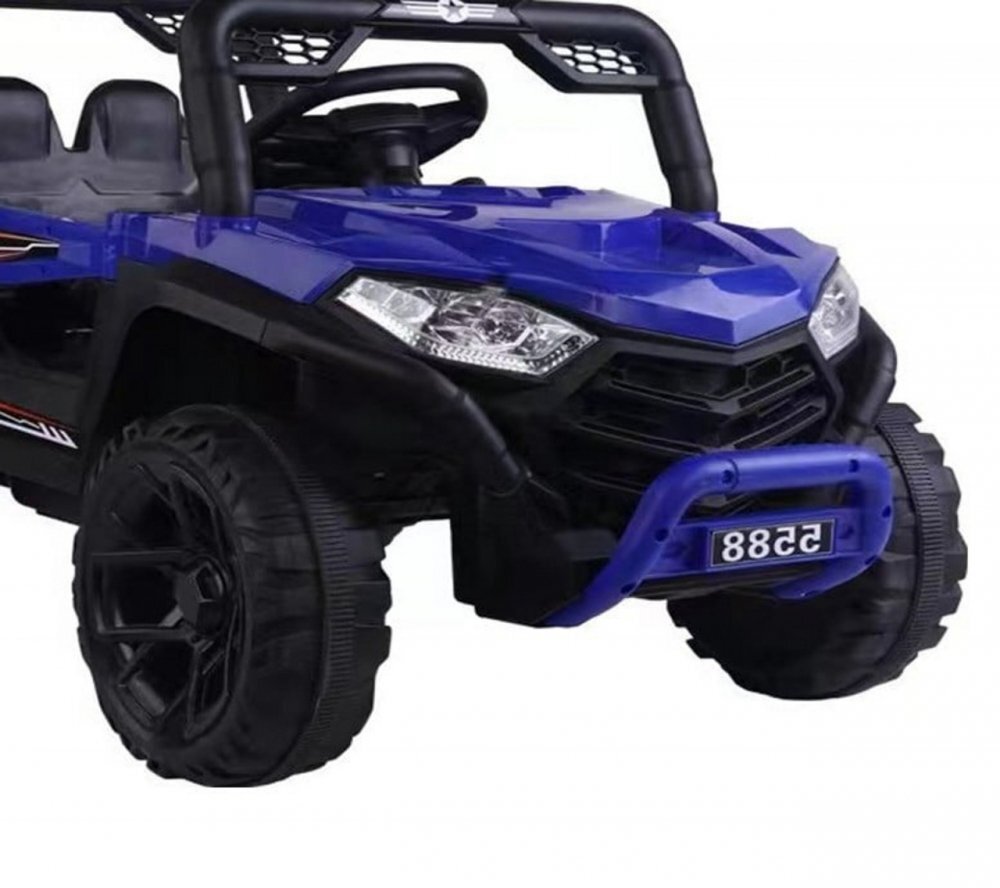 Novokids Masinuta electrica pentru copii Buggy Mini UTV cu faruri luminoase telecomanda 3-6 ani max 30 kg 3 viteze model Offroad Albastru