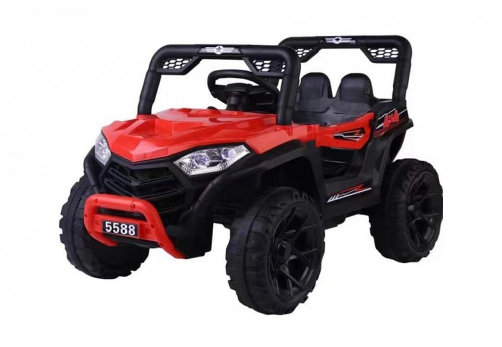 Novokids Masinuta electrica pentru copii Buggy Mini UTV cu faruri luminoase telecomanda 3-6 ani max 30 kg 3 viteze Model Offroad Rosu