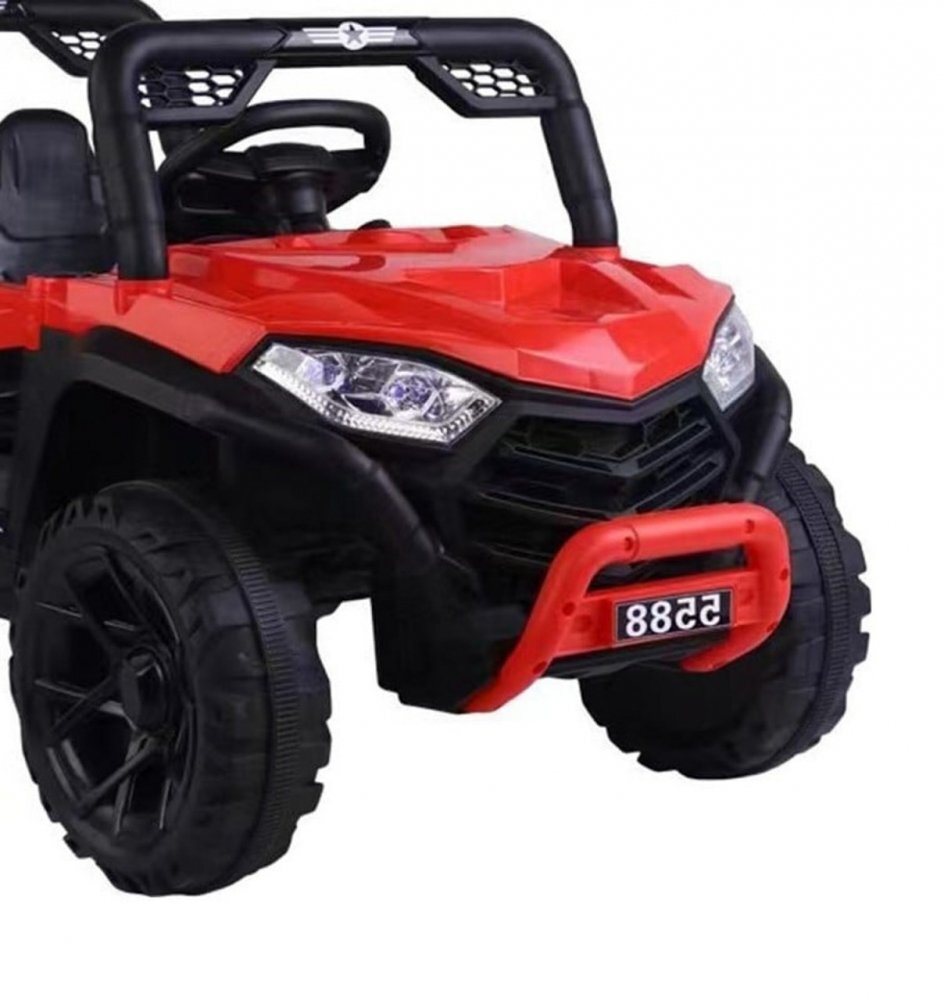 Novokids Masinuta electrica pentru copii Buggy Mini UTV cu faruri luminoase telecomanda 3-6 ani max 30 kg 3 viteze Model Offroad Rosu