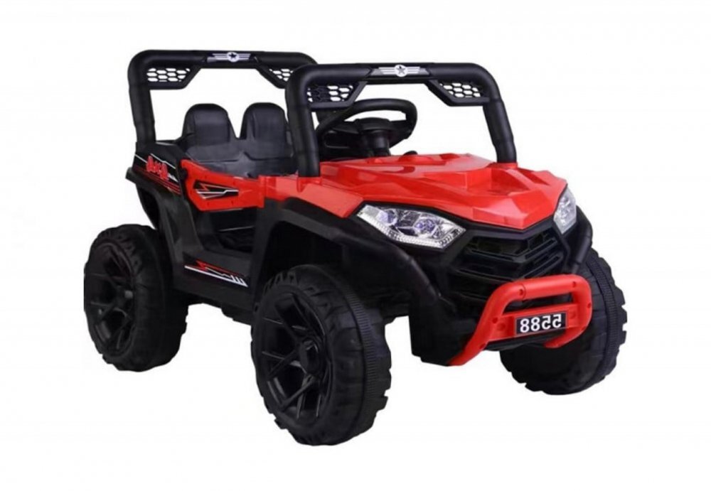 Novokids Masinuta electrica pentru copii Buggy Mini UTV cu faruri luminoase telecomanda 3-6 ani max 30 kg 3 viteze Model Offroad Rosu