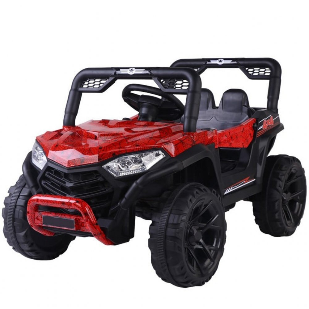 Novokids Masinuta electrica pentru copii Buggy Mini UTV cu faruri luminoase telecomanda 3-6 ani max 30 kg 3 viteze model Offroad Rosu Camuflaj