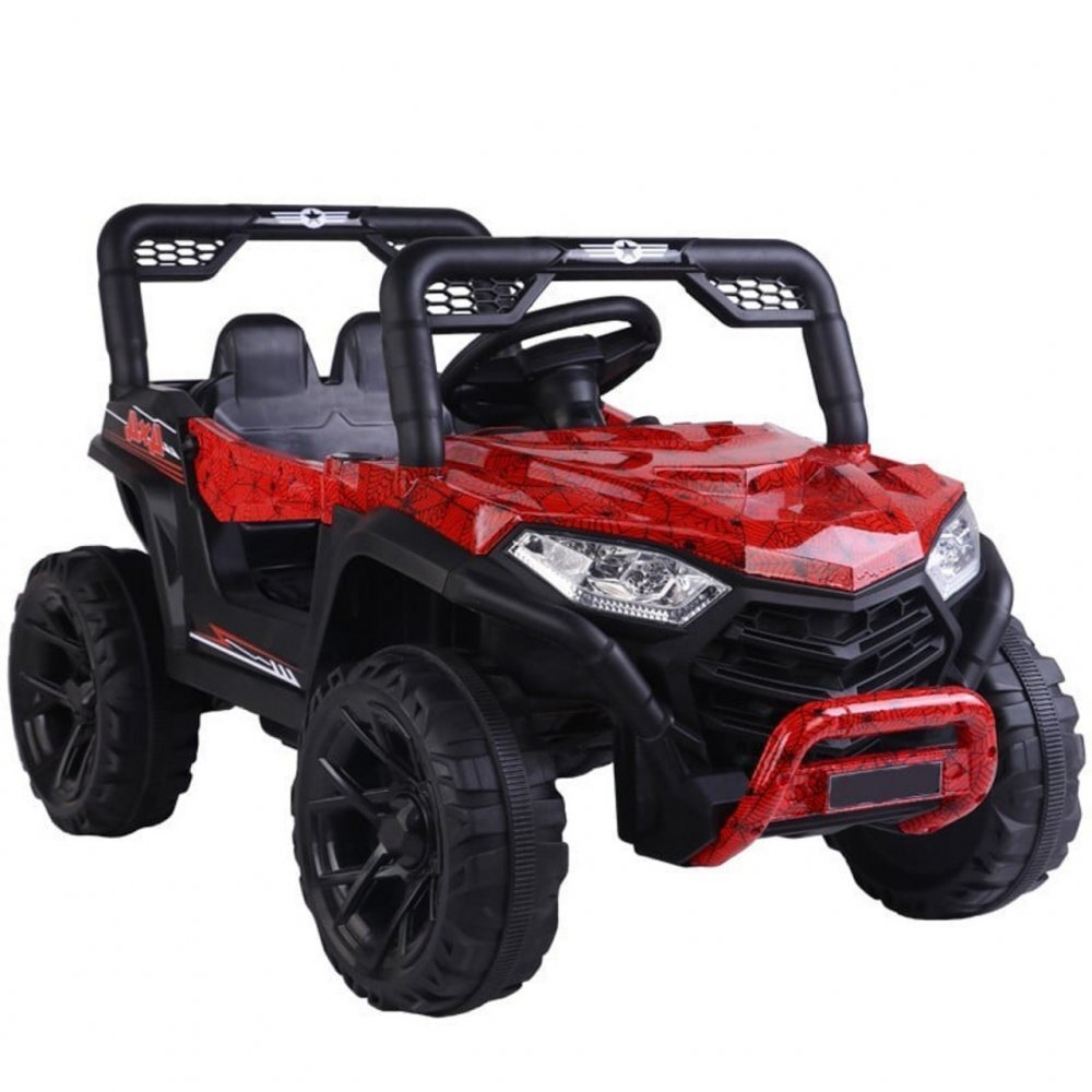 Novokids Masinuta electrica pentru copii Buggy Mini UTV cu faruri luminoase telecomanda 3-6 ani max 30 kg 3 viteze model Offroad Rosu Camuflaj