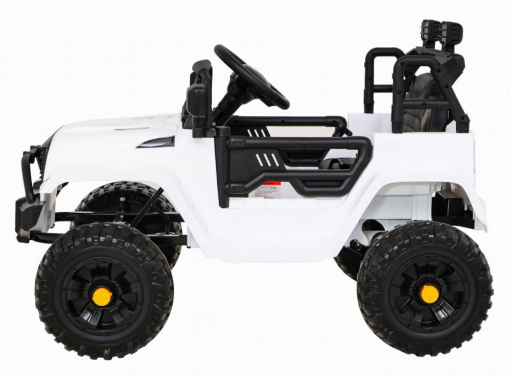 Novokids Masinuta electrica pentru copii Dark Knight Jeep PRO Alb Max 30 kg melodii si lumini 12V 2 viteze