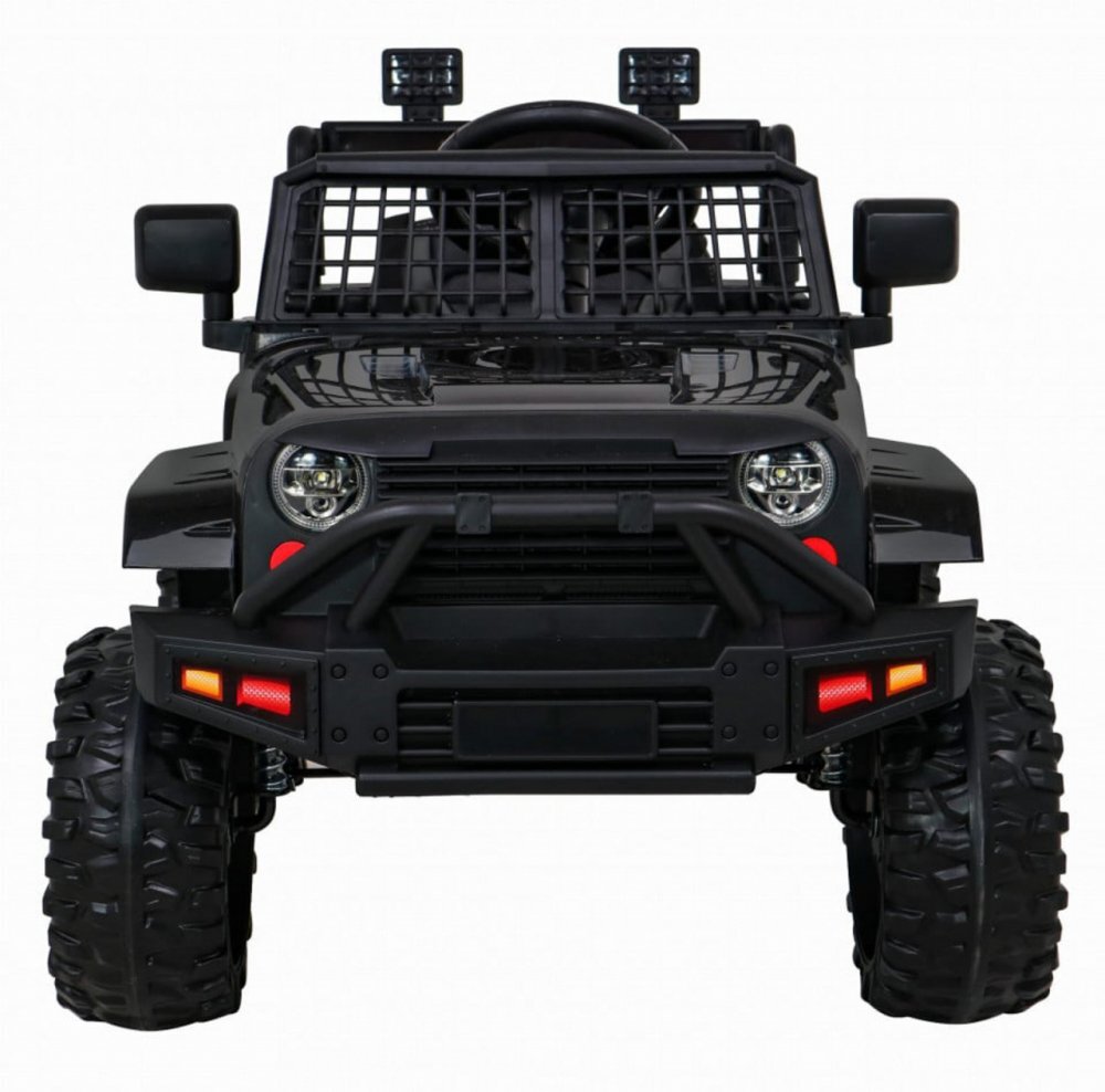 Novokids Masinuta electrica pentru copii Dark Knight Jeep PRO Negru Max 30 kg melodii si lumini 12V 2 viteze