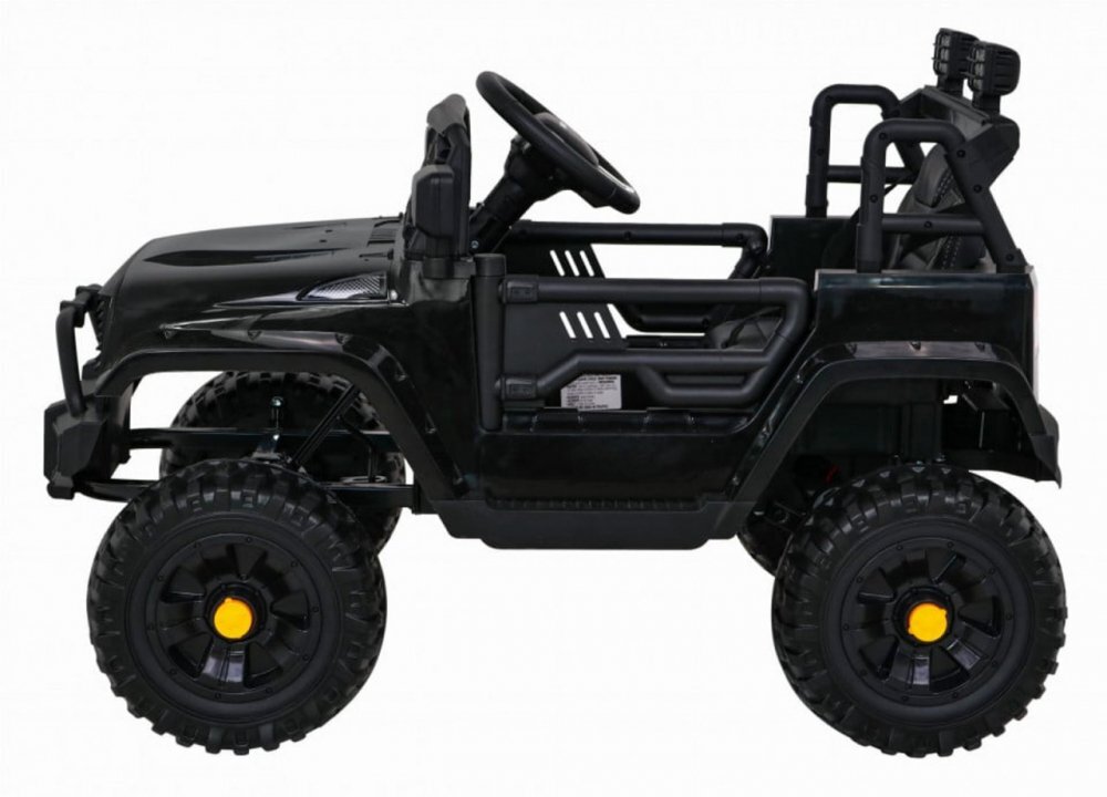 Novokids Masinuta electrica pentru copii Dark Knight Jeep PRO Negru Max 30 kg melodii si lumini 12V 2 viteze