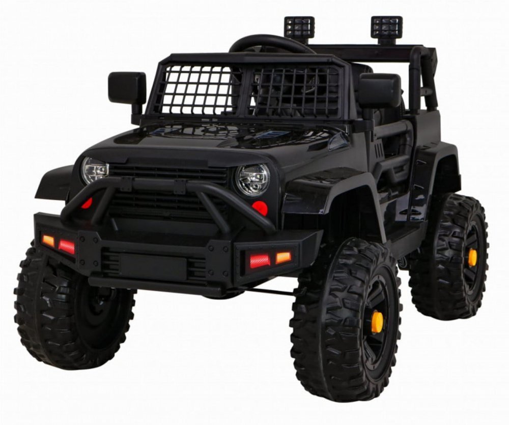 Novokids Masinuta electrica pentru copii Dark Knight Jeep PRO Negru Max 30 kg melodii si lumini 12V 2 viteze