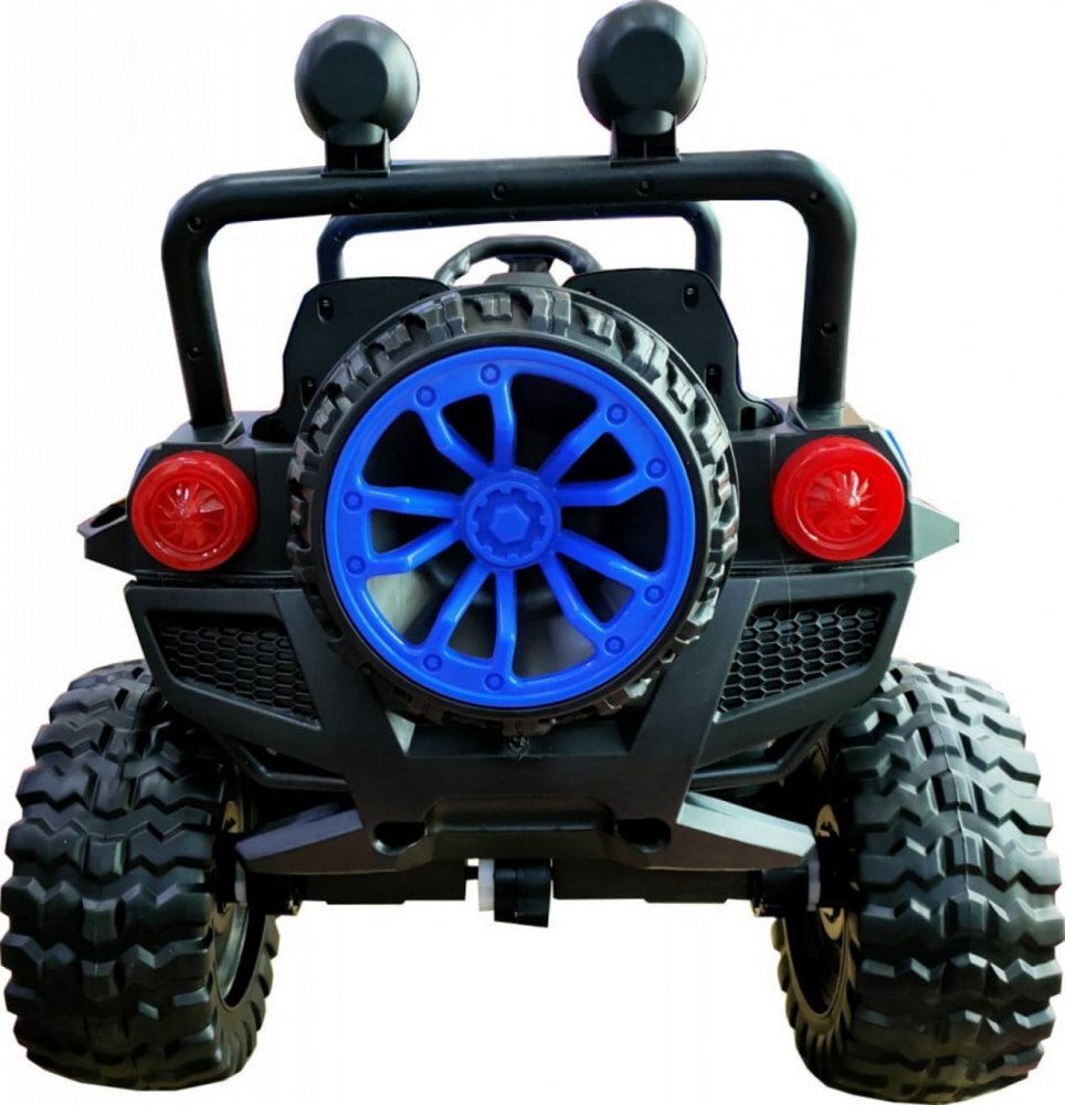 Novokids Masinuta electrica pentru copii M-Buggy UTV Albastru faruri luminoase roti din cauciuc Eva telecomanda maxim 30 kg 12V Mp3USB 2 viteze lungime 138 cm model Offroad
