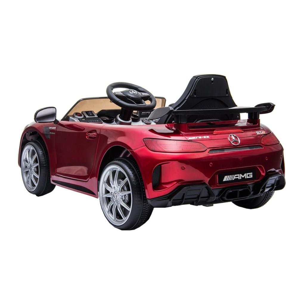 Novokids Masinuta electrica pentru copii Mercedes AMG GTR Rosu 12V roti din cauciuc EVA usi cu deschidere 2 viteze 2 motoare 550 W
