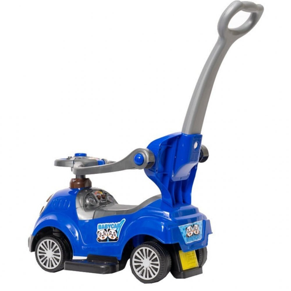 Novokids Masinuta pentru copii BabyCar Albastru cu Melodii Lumini Maner de impins pentru parinti detasabil si bara de protectie Spatiu depozitare Greutate admisa 25 kg