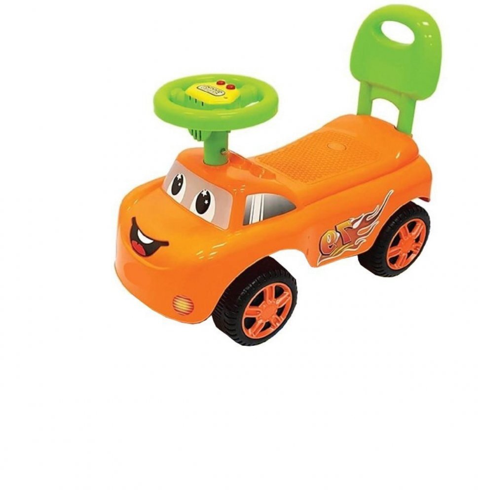 Novokids Masinuta pentru copii Dream Car Portocaliu fara Pedale greutate admisa 25 kg Cu Sunete Spatar de Protectie si Volan