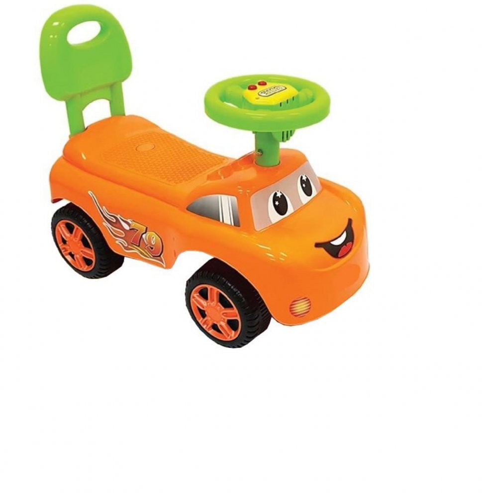 Novokids Masinuta pentru copii Dream Car Portocaliu fara Pedale greutate admisa 25 kg Cu Sunete Spatar de Protectie si Volan