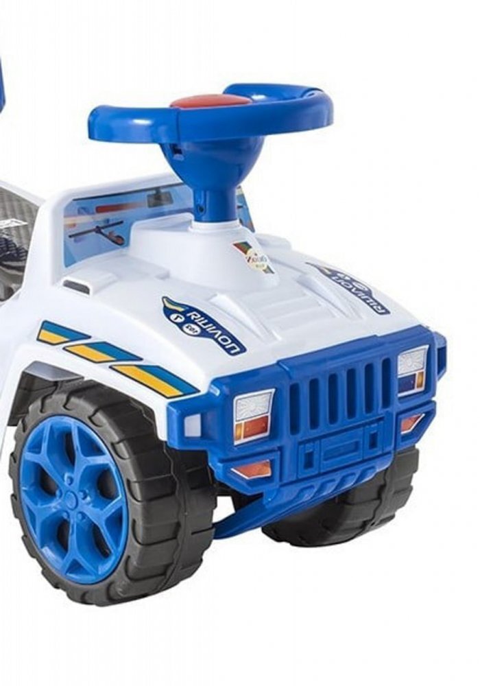 Novokids Masinuta pentru copii My first SUV Car XXL Alb Lungime 85 cm Maner de impins detasabil pentru parinti Spatiu pentru depozitare