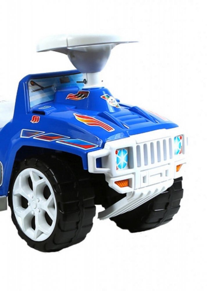Novokids Masinuta pentru copii My first SUV Car XXL Albastru Lungime 85 cm maner de impins detasabil pentru parinti spatiu pentru depozitare
