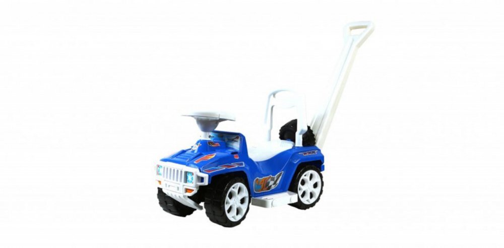 Novokids Masinuta pentru copii My first SUV Car XXL Albastru Lungime 85 cm maner de impins detasabil pentru parinti spatiu pentru depozitare