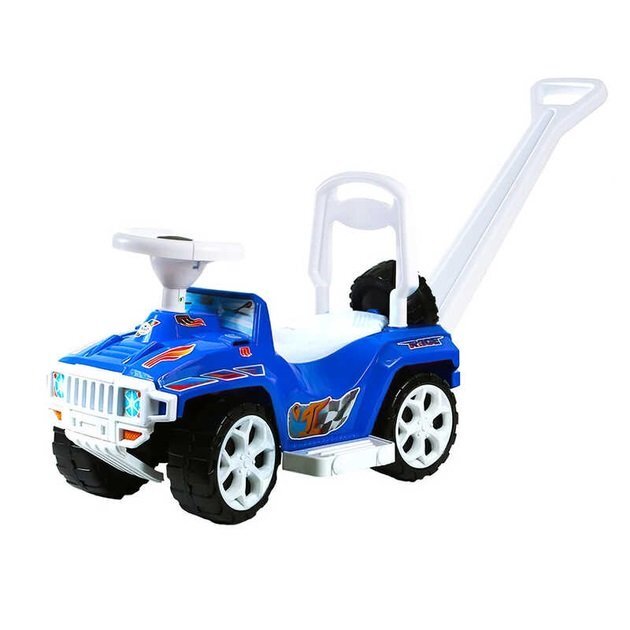 Novokids Masinuta pentru copii My first SUV Car XXL Albastru Lungime 85 cm maner de impins detasabil pentru parinti spatiu pentru depozitare