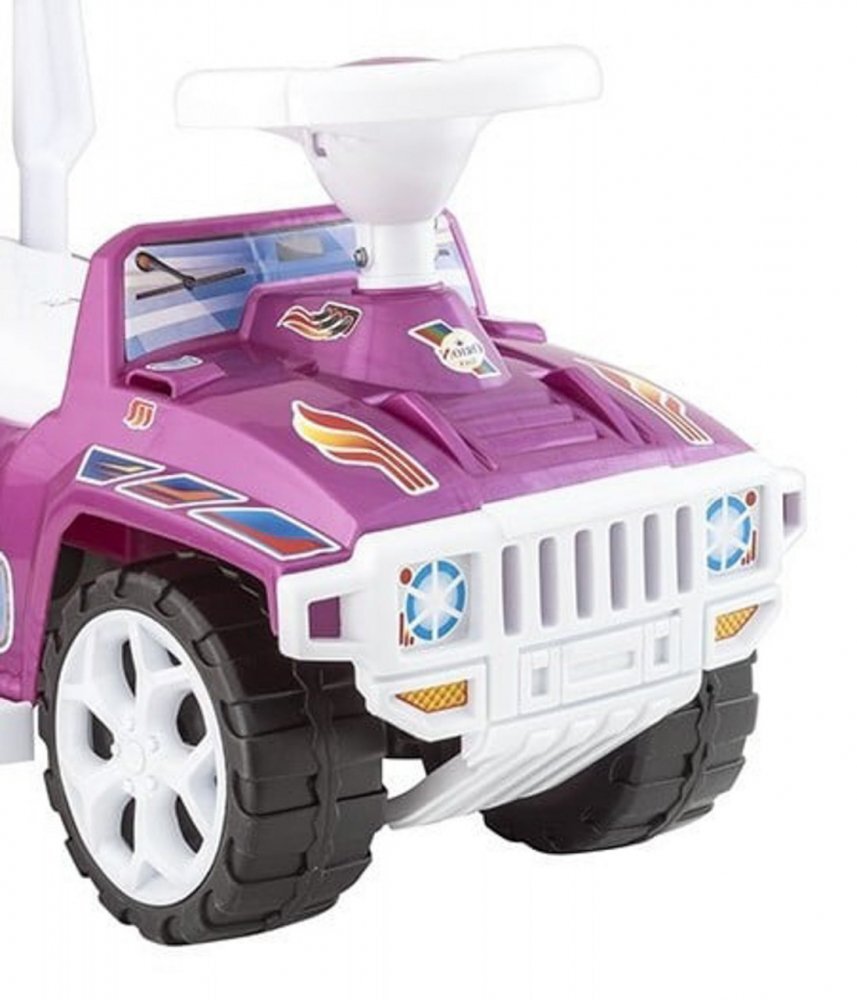 Novokids Masinuta pentru copii My first SUV Car XXL Mov Lungime 85 cm Maner de impins detasabil pentru parinti Spatiu pentru depozitare
