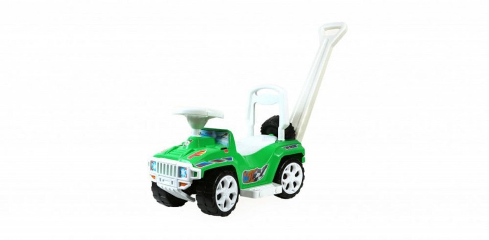 Novokids Masinuta pentru copii My first SUV Car XXL Verde Lungime 85 cm Maner de impins detasabil pentru parinti Spatiu pentru depozitare
