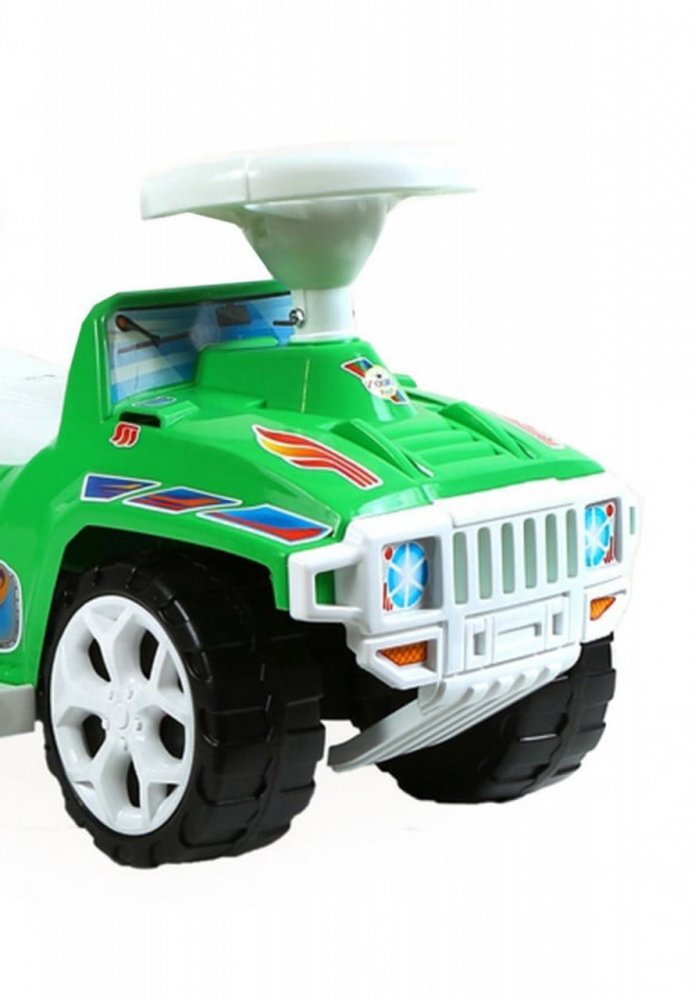 Novokids Masinuta pentru copii My first SUV Car XXL Verde Lungime 85 cm Maner de impins detasabil pentru parinti Spatiu pentru depozitare