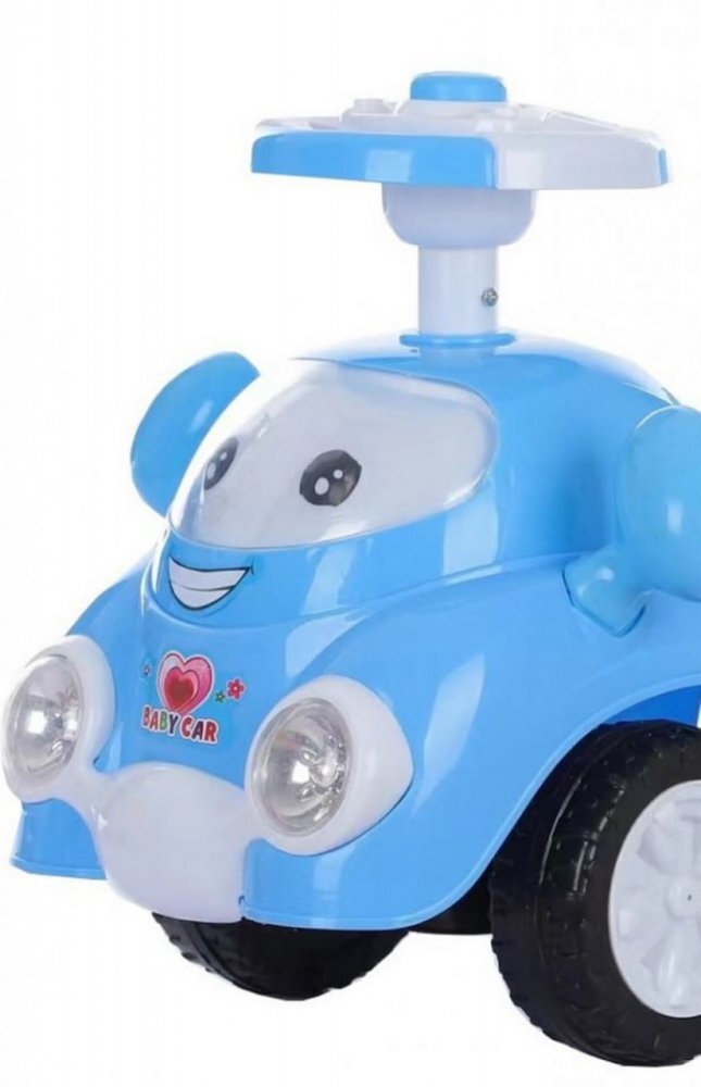 Novokids Masinuta pentru copii Super Happy Car Albastru fara pedale cu melodii si sunete greutate suportata 25 kg