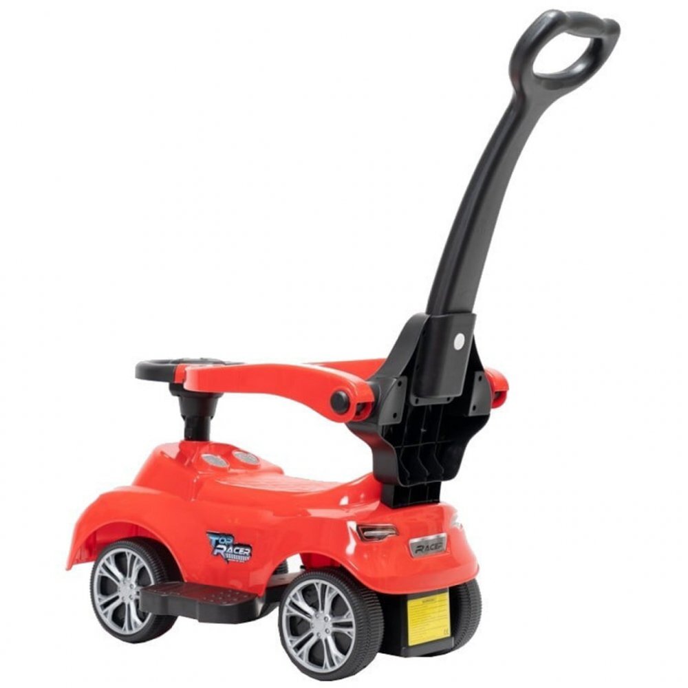 Novokids Masinuta pentru copii Top Racer Rosu fara pedale cu melodii si lumini maner de impins detasabil