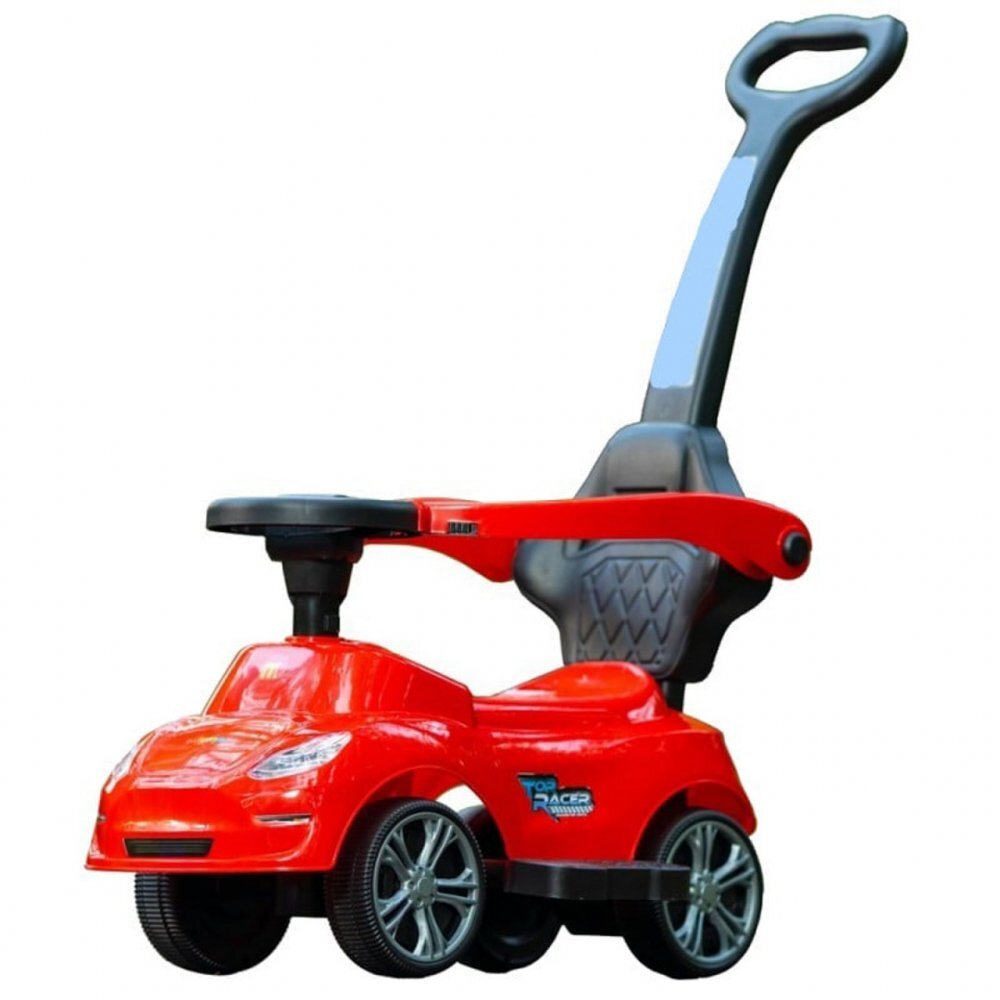 Novokids Masinuta pentru copii Top Racer Rosu fara pedale cu melodii si lumini maner de impins detasabil