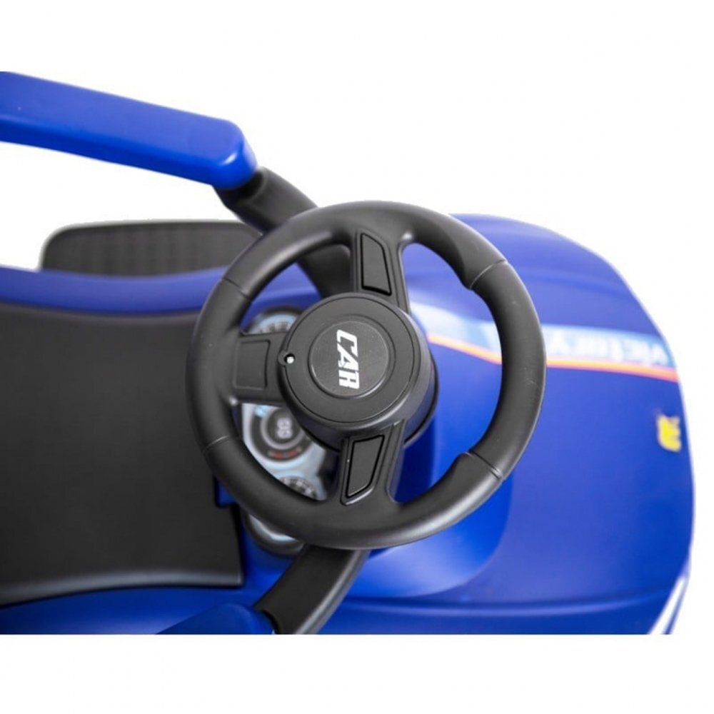 Novokids Masinuta pentru copii Victory Car Albastru fara pedale cu melodii si lumini maner detasabil greutate suportata 25 kg