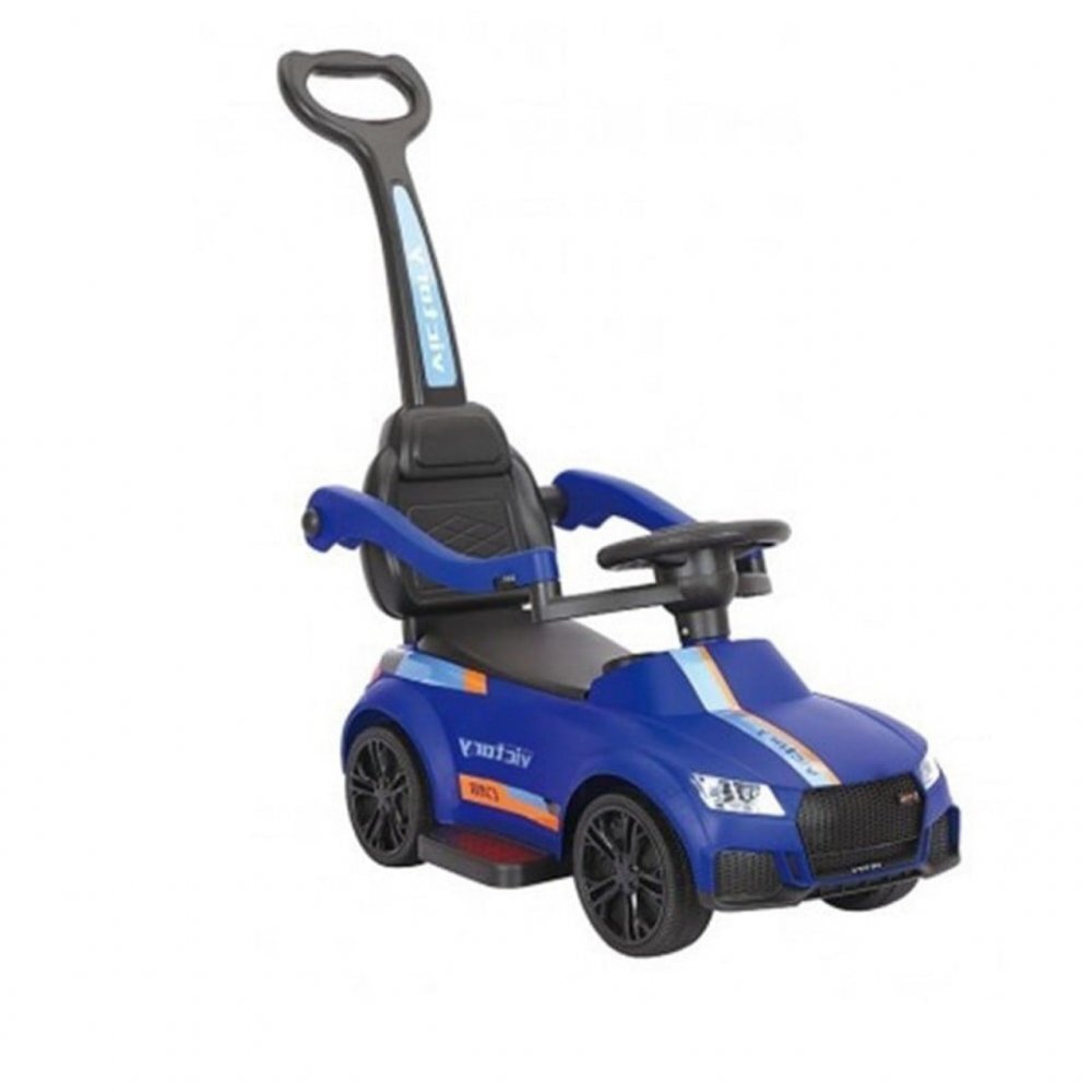 Novokids Masinuta pentru copii Victory Car Albastru fara pedale cu melodii si lumini maner detasabil greutate suportata 25 kg