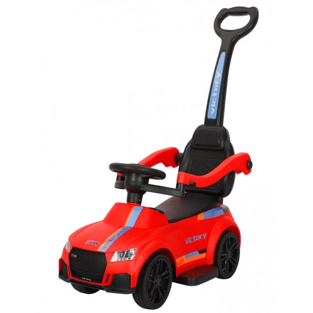 Novokids Masinuta pentru copii Victory Car Rosu fara pedale cu melodii si lumini maner detasabil greutate suportata 25 kg