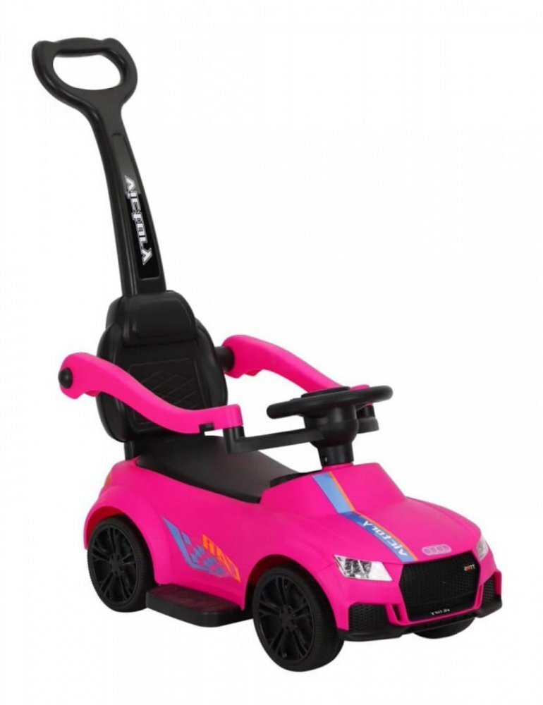 Novokids Masinuta pentru copii Victory Car Roz fara pedale cu melodii si lumini maner detasabil greutate suportata 25 kg