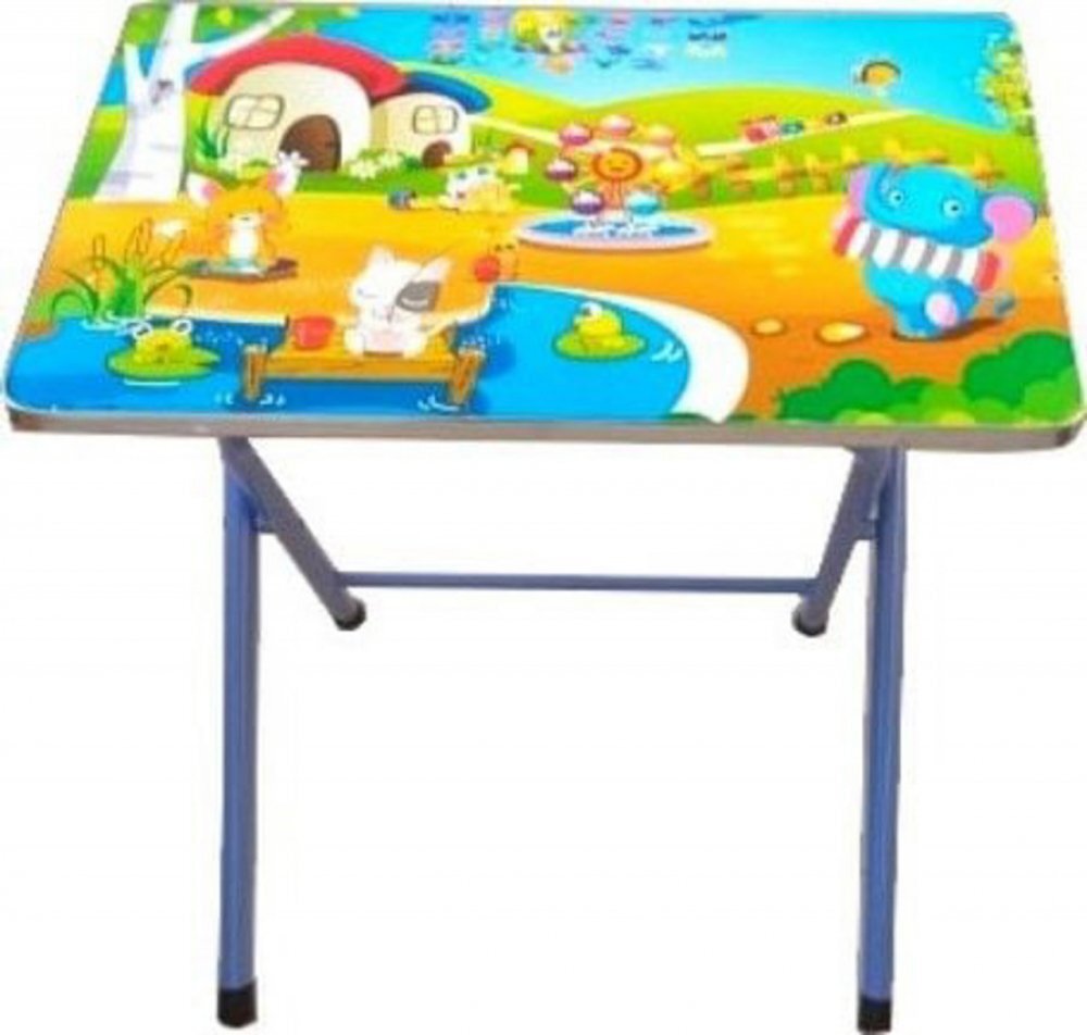 Novokids Masuta pentru copii My first folding table Albastru din MDF pliabila dimensiuni 60X40X56 cm 2 nivele de inaltime suprafata lucioasa